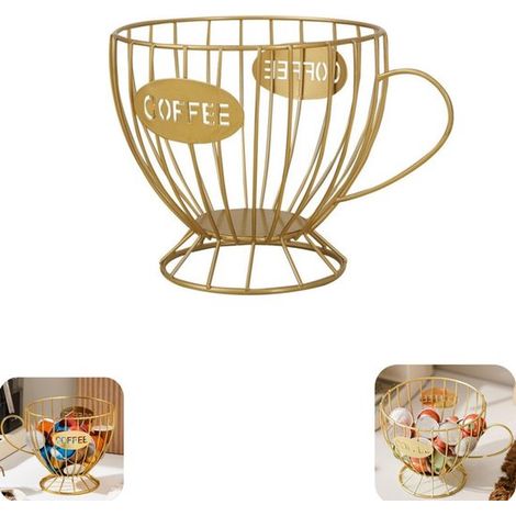 Étagère à café Boîte à biscuits Étagère de rangement en métal (doré, 20 x 14 cm) (1/5)