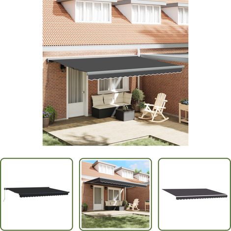 Store extérieur - Auvent Rétractable Anthracite et gris 400 × 300 cm (1/5)