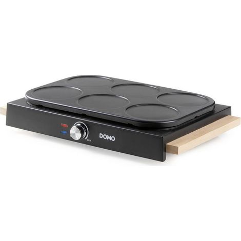 DOMO DO8717PN Pancake-Maker Rivestimento antiaderente, regolatore di temperatura, Spia luminosa Nero (1/5)