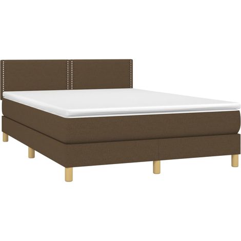 Giroletto a Molle con Materasso Marrone Scuro 140x190cm Tessuto vidaXL (1/4)