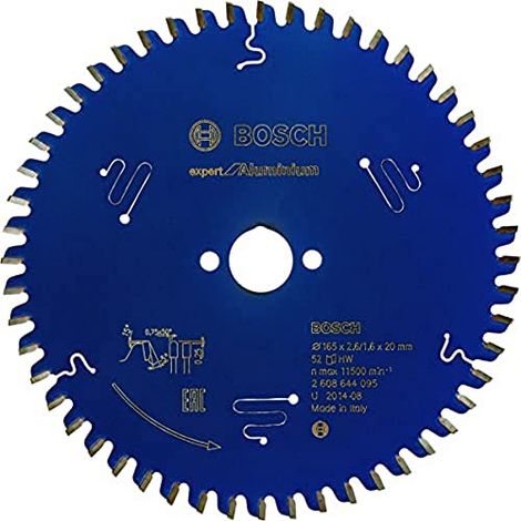 Bosch Accessories Expert for Aluminium 2608644095 Lama circolare 165 x 20 x 1.6 mm Numero di denti: 52 1 pz.