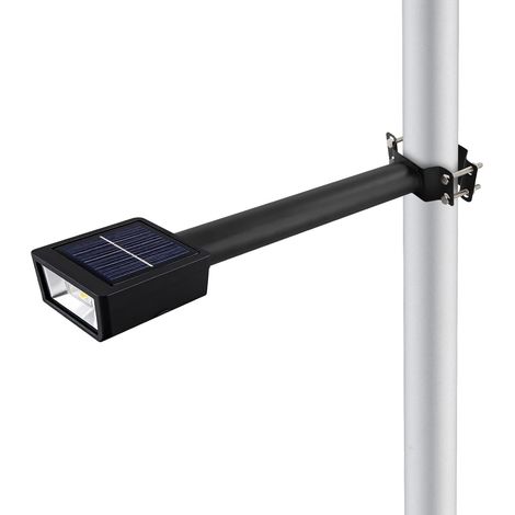 Lot de 4 fixations pour mât lumineux en fer galvanisé noir pour lampes, antennes, paraboles et mâts de drapeaux (1/5)