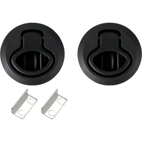 2 Pièces Hatch Serrure de piège pour bateau Flush Pull Latch Noir Flush Pull Hatch Slam Latch Deck Hatch Latch Lock Acier inoxydable Fermeture de porte plate Pull Lock pour navires (1/5)