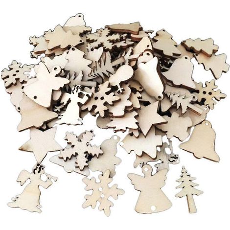 50 décorations de Noël en bois à suspendre pour sapin. (1/4)