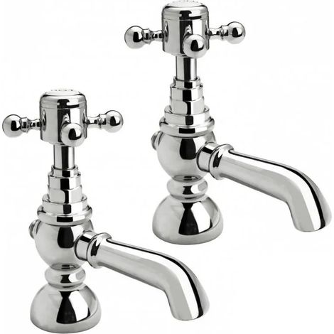 Comfrey Luxury Traditional Style Bath Taps Pair Cross Head Victorian Style (1/2)