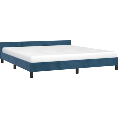 Giroletto senza Materasso Blu Scuro 160x200 cm in Velluto vidaXL (1/4)