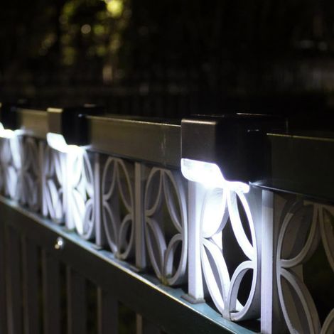 Lampe solaire pour terrasse, éclairage d'escalier, détecteur de luminosité, IP44, 4000 K, batterie NiMH 100 mAh, 80 x 45 x 45 mm (1/4)