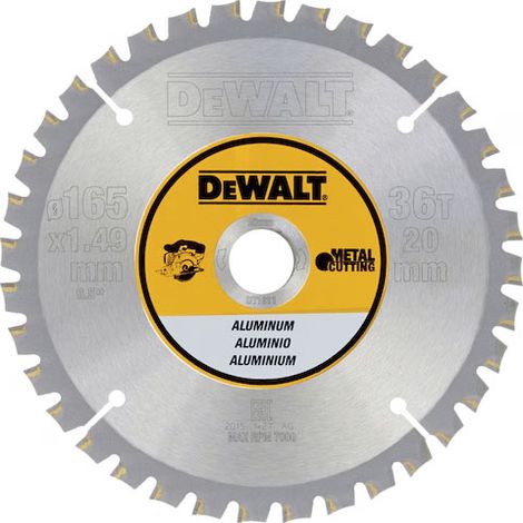DEWALT DT1911 Aluminium blade 165mm x 20mm x 36T