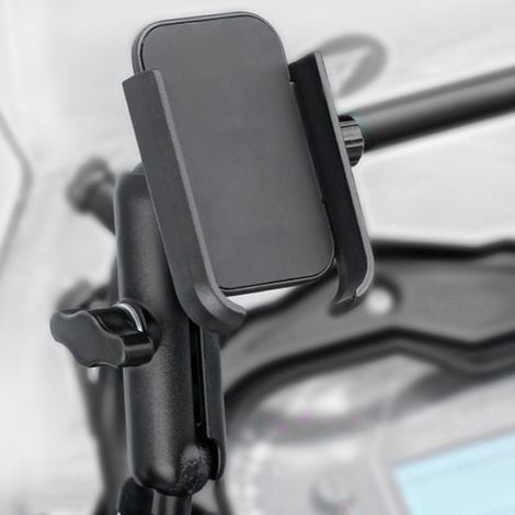 (Exklusiv für Südostasien) Handyhalterung für Motorrad und E-Bike, langer Stiel, Halterung aus Aluminiumlegierung, Ladegerät nicht im Lieferumfang enthalten – Schwarzer Spiegelfuß (1/5)