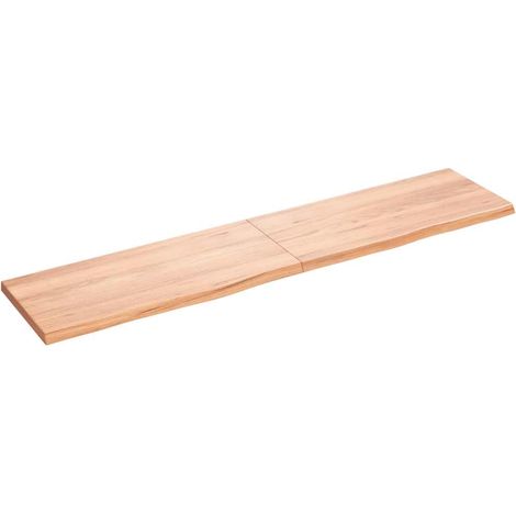 Tischplatte Hellbraun 180x40x(2-4)cm Massivholz Eiche Behandelt