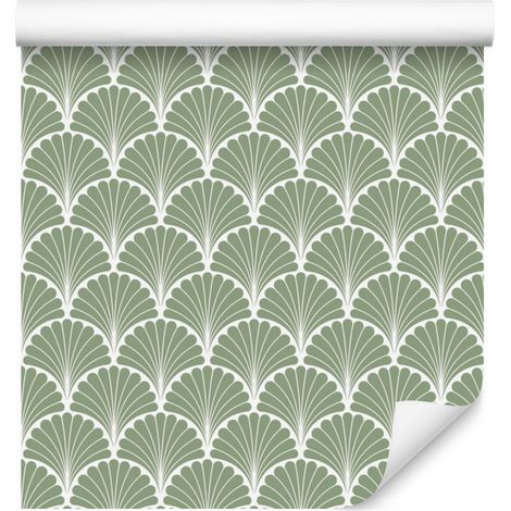 Retro-Tapete mit geometrischen, dekorativen Blättern für Wohn- und Schlafzimmer, 50x1000 (1/5)