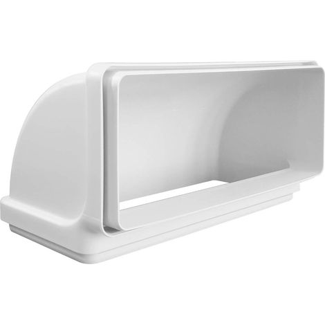 La Ventilazione CCV229B Curva verticale 220x90 mm in ABS con imbocchi F/F per tubi rettangolari. Colore bianco (1/4)