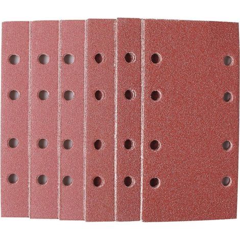 30 feuilles de papier abrasif, 40/60/80/120/180/240 patins abrasifs auto-agrippants papier abrasif 8 trous pour ponceuse rectangulaire (18,5 x 9,3 cm) (1/5)