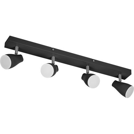 OSRAM Spot de plafond SPOT PEAR 600mm, noir, 17,2W, 840lm, lumière directionnelle avec couleur de lumière blanc chaud, avec tête GU10 flexible, ampoule GU10 incluse, IP20, 2700K. (1/4)