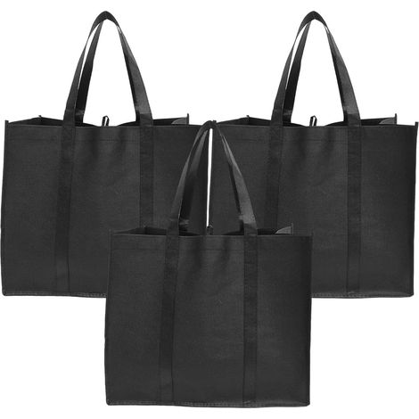 de 3 sacs de courses réutilisables et portables en tissu non (1/5)