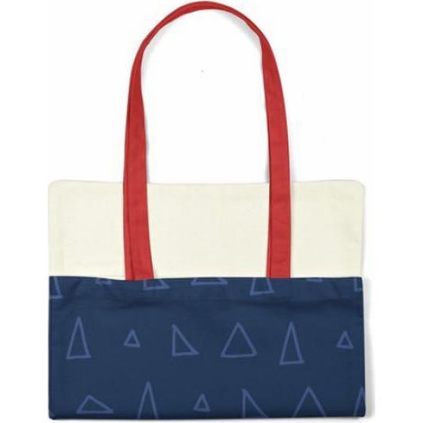 Sac Shopping - Coton - Bleu - 70 x 34 x 1 cm - Pour Courses Et Transport Quotidien - 1 Pièce (1/4)
