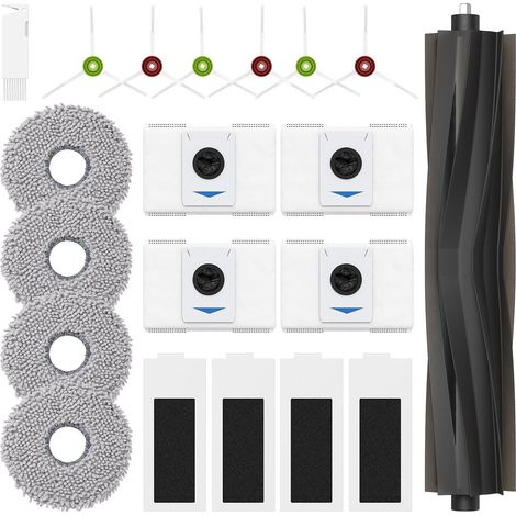 Set mit 20 Zubehörteilen, kompatibel mit den Ecovacs Deebot T20 Omni, T20e, T20 Max und T20 Pro Saugrobotern: Bürste, Filter, Tücher, Beutel (1/4)