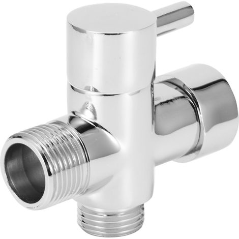 Robinet inverseur à 3 voies pour douche de salle de bain, compatible avec pommeau de douche à main et pommeau fixe, séparateur d'eau 7/8 C (1/5)