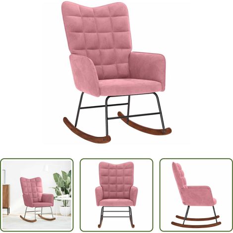 Samtstuhl - Schaukelstuhl Rosa Samt (1/5)