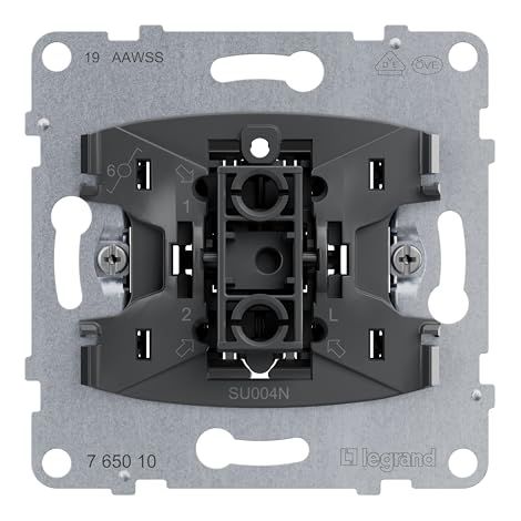 LEGRAND, SEANO 764526 INSERT D'INTERRUPTEUR VA-ET-VIENT AVEC PINCE N, BORNES ENFICHABLES, FONCTION D'ÉCLAIRAGE LED (NUMÉRO D'ART