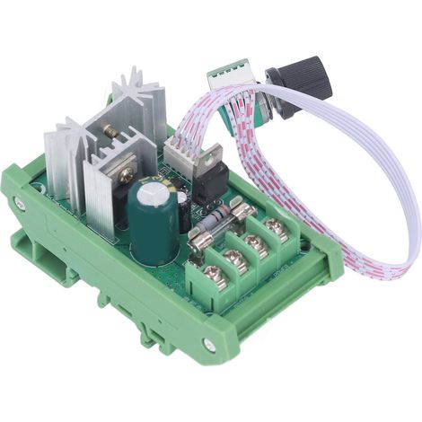 Variateur de vitesse pour moteur DC 12V/24V/36V/55V, module régulateur PWM 10A sur rail DIN, contrôle de courant précis (modèle D-2201). (1/5)