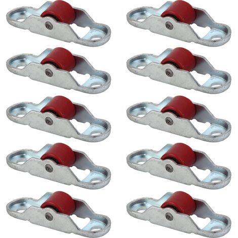 10 pièces galets de roulement silencieux pour porte coulissante et fenêtre, roue unique en plastique avec support, quincaillerie, 12 mm (1/5)