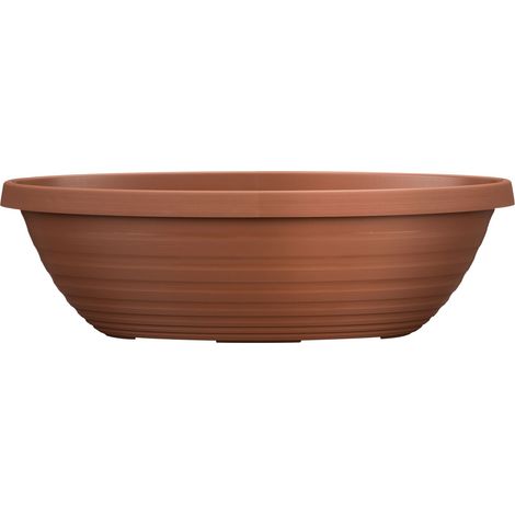 Scheurich Country Star Jardiniere 49, Pflanzschale/Blumentopf/Pflanzkübel, oval, aus Kunststoff Farbe: Terracotta, 49 cm Breite, 19 cm Tiefe, 14,8 cm hoch, 6 l Vol. (1/4)