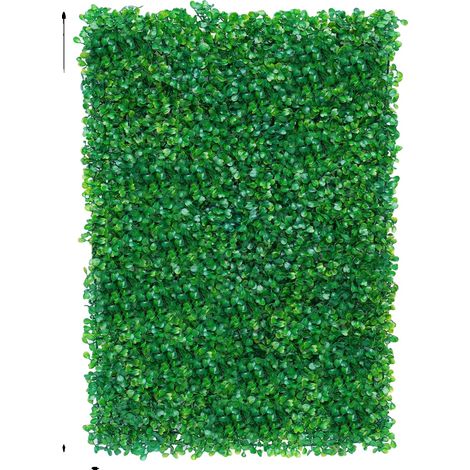 Panneau de haie artificiel, utilisation intérieure et extérieure, installation facile, vert (1/2)