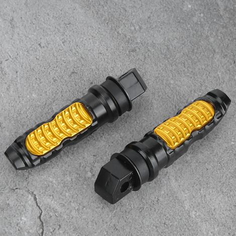 1 paire de repose-pieds universels en aluminium jaune (1/5)