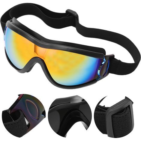 Spritzwassergeschützte Kinderschutzbrille mit UV-Schutz, Aufbewahrungsetui, schwarzem Rahmen und grauer Folie. (1/5)