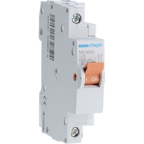 HAGER MN925V Disjoncteur MN 1P+N 25A courbe C