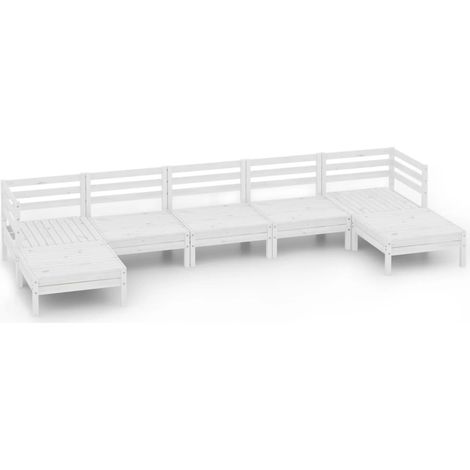 Maison Exclusive - Juego de muebles de jardín 7 pzas madera maciz (1/5)
