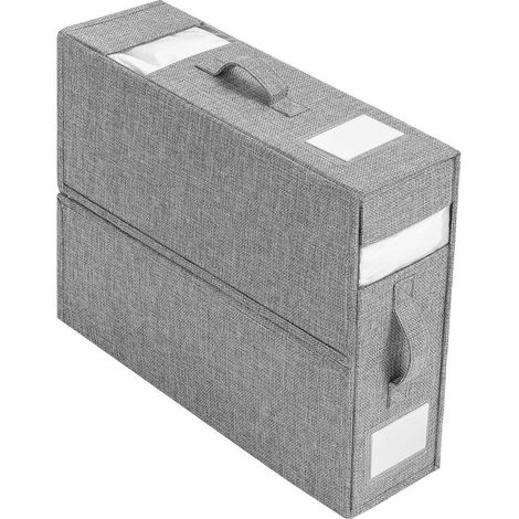 Organisateur Armoire Vetement,Organisateur Dressing avec Poignée, Rangement Sous Vetement, bed sheet storage box(Gris) (1/2)