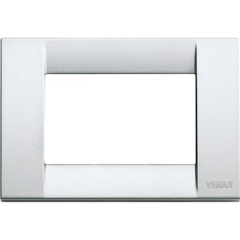 Vimar Idea placa metálica clásica 3 módulos plata metálico 16733.21