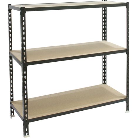 Étagère Rangement et 3 Niveaux en Bois, 200 kg Capacité de Charge et Point de Flexion, 900x1200x400 mm, Étagère Charge Lourde, Étagère Garage, Anthracite/Bois (1/5)