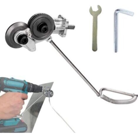 Coupeur De Plaque pour Perceuse électrique à Métal, Accessoire De Perceuse à Métal Grignoteuse avec Adaptateur, Accessoire De Perceuse à Métal DIY, Couteau à Tôle Facile à Utiliser (1/5)