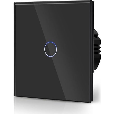 Interruttore touch in vetro Bseed con LED, 1 modulo, 1 via (1/2)