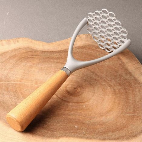 Presse-purée à pommes de terre avec manche en bois, outil pour légumes (1/5)