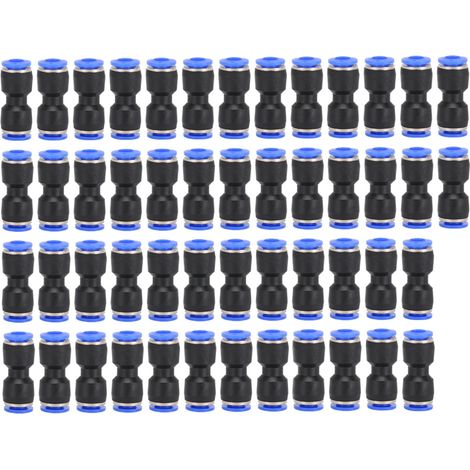 Raccord Pneumatique Droit - Pour Tube PU 6 mm - Acier Inoxydable et Résine - Température -20 à 70 °C - Pression 0,1 à 1,5 MPa - Lot de 50 Pièces (1/5)