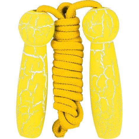 Corde à sauter en bois réglable pour enfants et adultes - Loisir sportif jaune (1/5)
