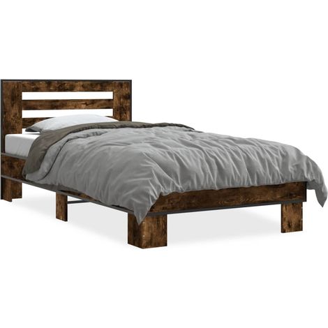 Maison Exclusive - Giroletto Rovere Fumo 90x190 cm in Legno Multistrato e Metallo (1/5)