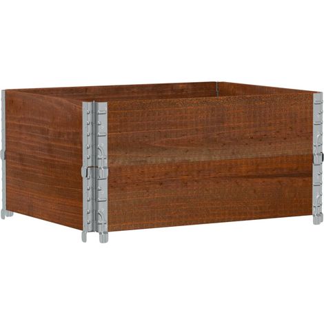 Vassoio per fioriera aiuola rialzata piante fiori terrazza giardino 80 x 60 cm legno massello di pino marrone 020037882