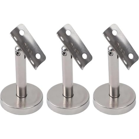 Supports de main courante, 3 supports de colonne réglables et mobiles, support de main courante en acier inoxydable 304, pour escaliers sécurisés (80 mm-A) (1/4)