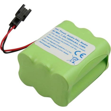 Batterie NiMH 7.2V - AVIZAR - Compatible Tivoli Audio PAL Radio - 1800mAh - Vert - Remplacement direct (1/4)