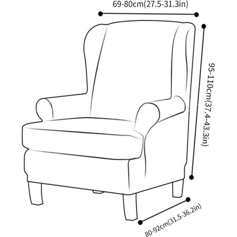 Elastic Wingback Chair Cover, Washable Sofa Chair Cover, Soft Floral Pattern Protective Cover for Sofa Chair (Rose Red) (1/5)