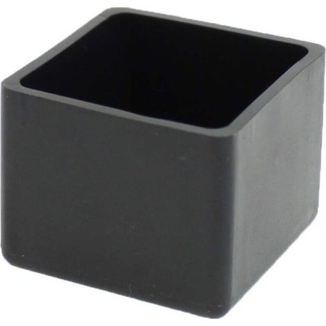 Embouts carrés en caoutchouc pour chaises, tables, pieds de meubles, 50 mm (noir 4 pièces) (1/5)