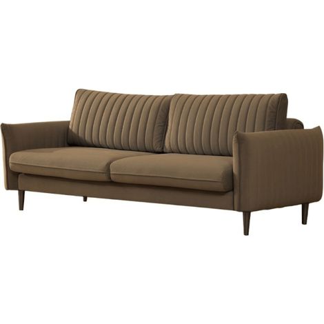 Divano Abra marrone chiaro 3 posti funzione letto EFFEZ