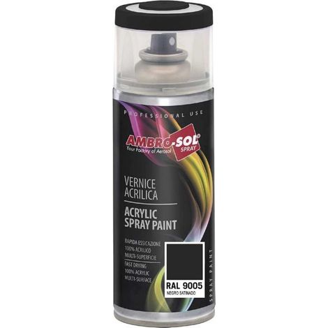 AMBRO-SOL PINTURA ACRILICA 9005 NEGRO SATINADO (SPRAY 400 ML. (1/3)