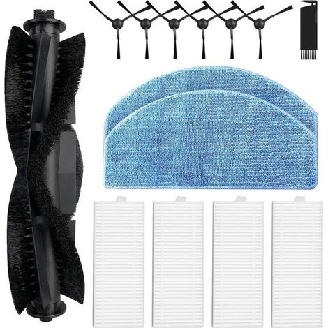 Kit d'accessoires pour Honiture G20 / G20 Pro, pour Tikom G8000 / G8000 Pro, pour pièces d'aspirateur robot Laresar Evol 3, 1 brosse à rouleau, 4 filtres, 2 tampons de vadrouille, 6 brosses latérales, (1/4)