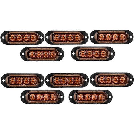 Lot de 10 feux de position latéraux à 4 LED 12V-24V pour voiture, clignotants, feux arrière, pour Tr jn (1/5)